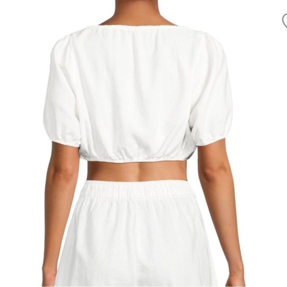 We Wore What white linen square neck crop top new with tags size small - Picture 2 of 5